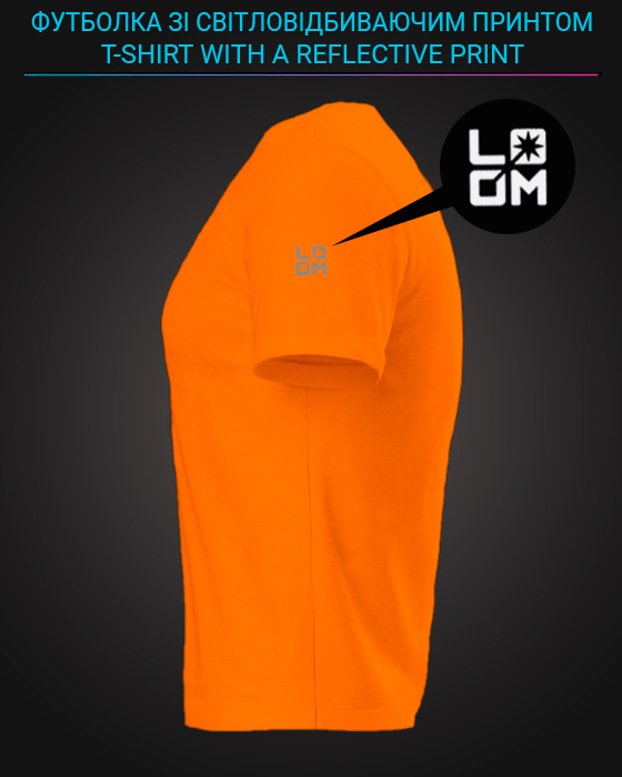 Футболка со светоотражающим принтом Губка Боб лицо - XS оранжевая